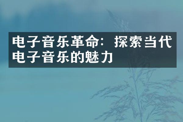 电子音乐革命：探索当代电子音乐的魅力