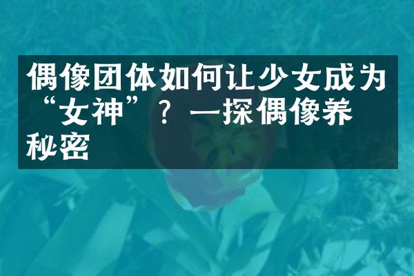 偶像团体如何让少女成为“女神”？一探偶像养成秘密