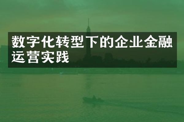 数字化转型下的企业金融运营实践