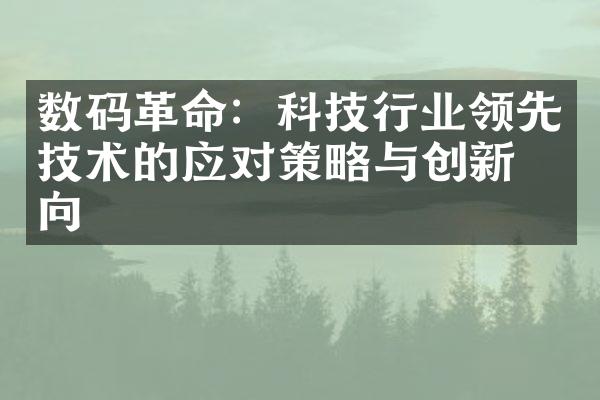 数码革命：科技行业领先技术的应对策略与创新方向