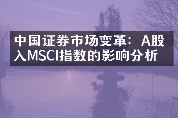 中国证券市场变革：A股纳入MSCI指数的影响分析