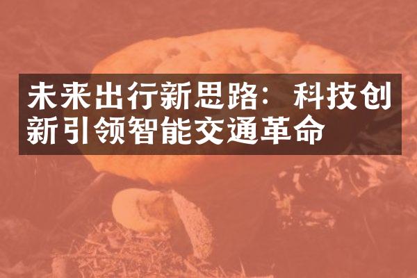 未来出行新思路：科技创新引领智能交通