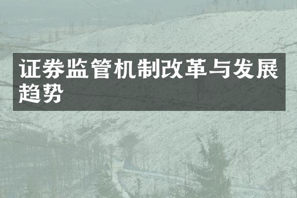 证券监管机制改革与发展趋势