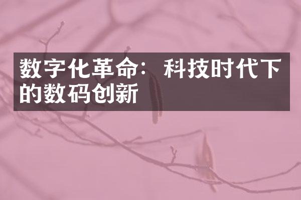 数字化革命：科技时代下的数码创新