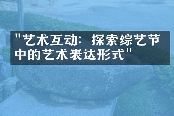 "艺术互动：探索综艺节目中的艺术表达形式"