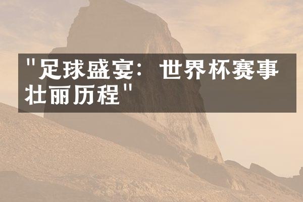 "足球盛宴：世界杯赛事的壮丽历程"