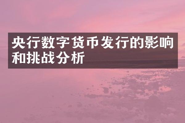 央行数字货币发行的影响和挑战分析