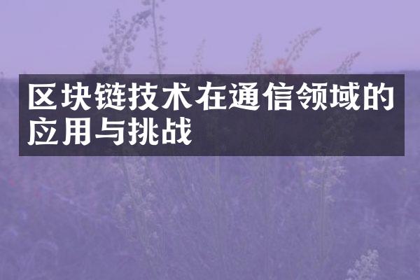 区块链技术在通信领域的应用与挑战