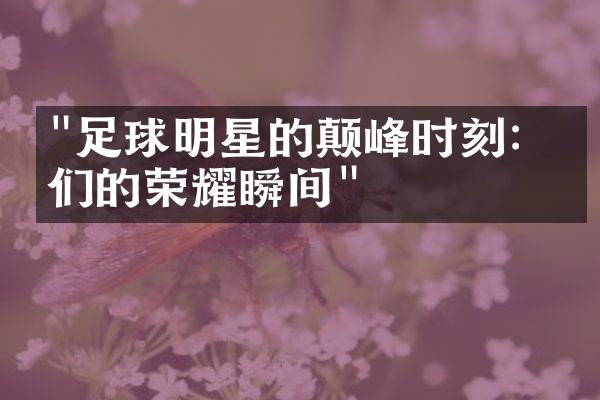 "足球明星的颠峰时刻：他们的荣耀瞬间"