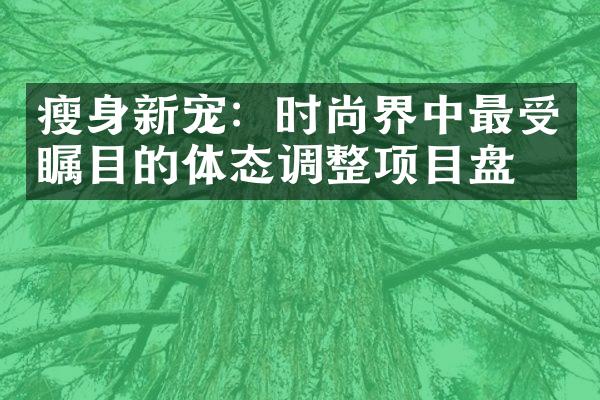 瘦身新宠：时尚界中最受瞩目的体态调整项目盘点