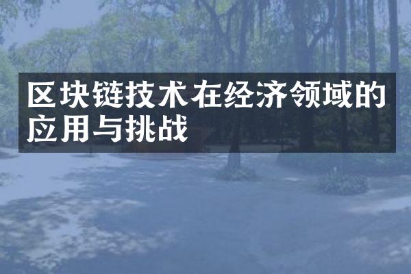 区块链技术在经济领域的应用与挑战