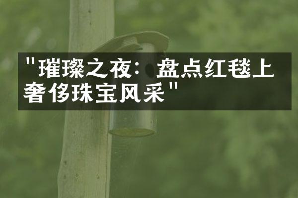 "璀璨之夜：盘点红毯上的奢侈珠宝风采"