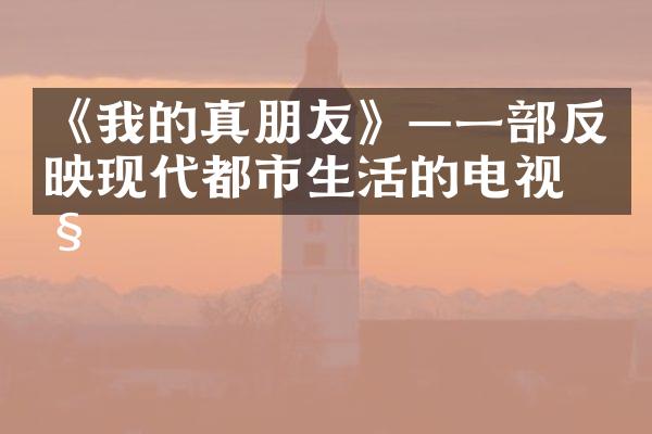 《我的真朋友》—一部反映现代都市生活的电视剧