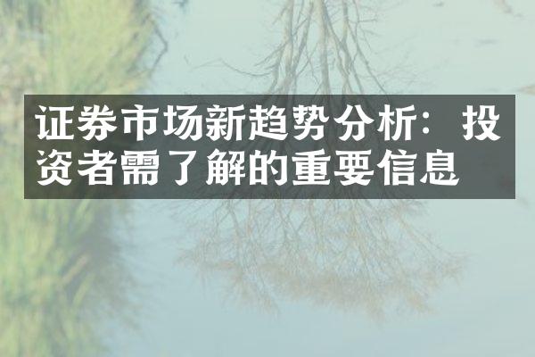 证券市场新趋势分析：投资者需了解的重要信息