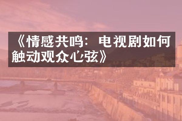 《情感共鸣：电视剧如何触动观众心弦》