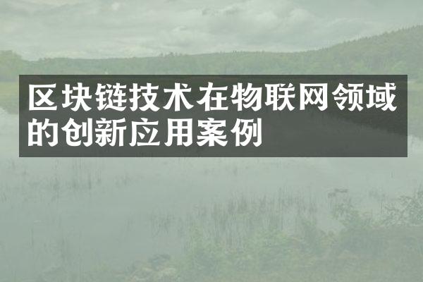 区块链技术在物联网领域的创新应用案例