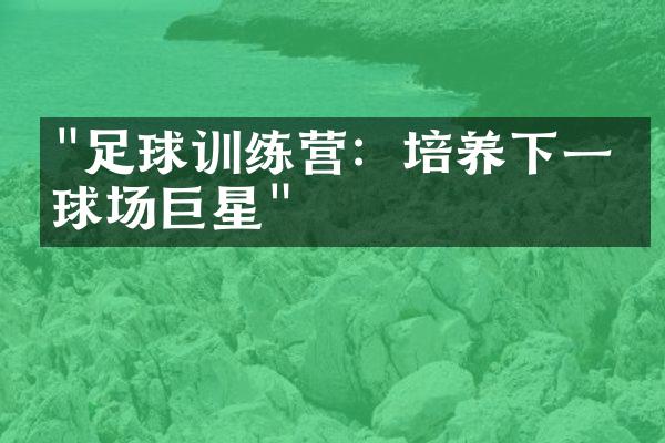 "足球训练营：培养下一个球场巨星"