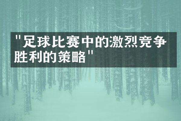 "足球比赛中的激烈竞争：胜利的策略"