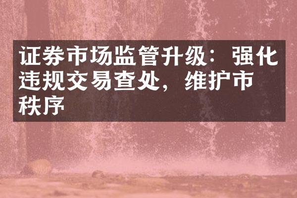 证券市场监管升级：强化违规交易查处，维护市场秩序