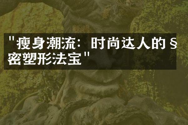 "瘦身潮流：时尚达人的秘密塑形法宝"