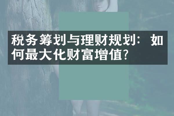 税务筹划与理财规划：如何最大化财富增值？