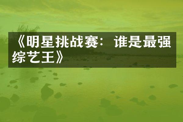 《明星挑战赛：谁是最强综艺王》