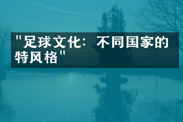 "足球文化：不同国家的独特风格"