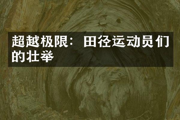 超越极限：田径运动员们的壮举