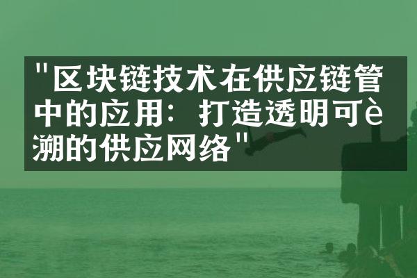 "区块链技术在供应链管理中的应用：打造透明可追溯的供应网络"