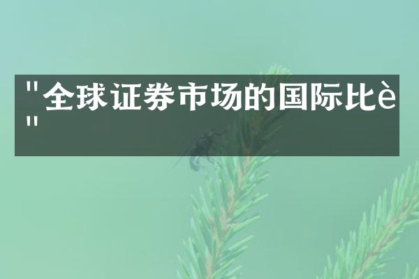 "全球证券市场的国际比较"