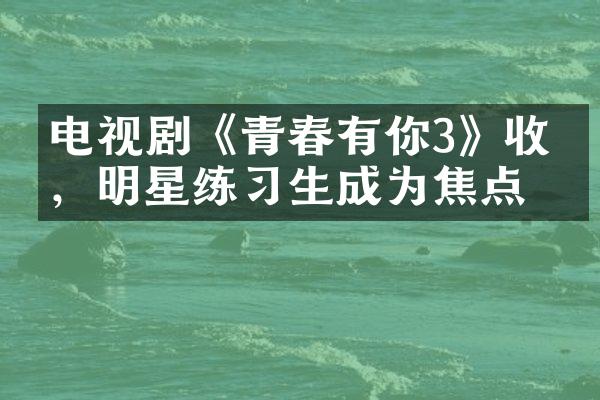 电视剧《青春有你3》收官，明星练生成为焦点