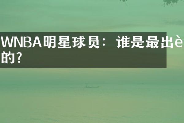 WNBA明星球员：谁是最出色的？