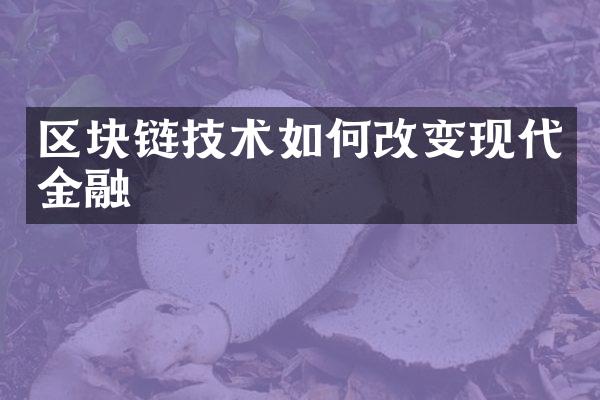 区块链技术如何改变现代金融