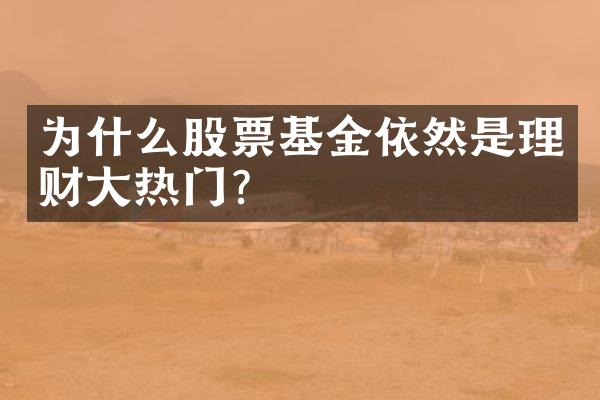 为什么股票基金依然是理财大热门？