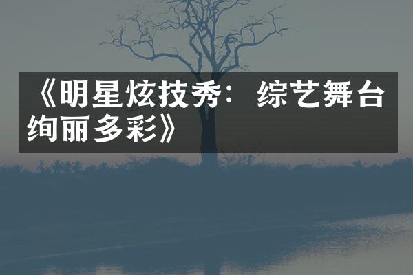 《明星炫技秀：综艺舞台绚丽多彩》