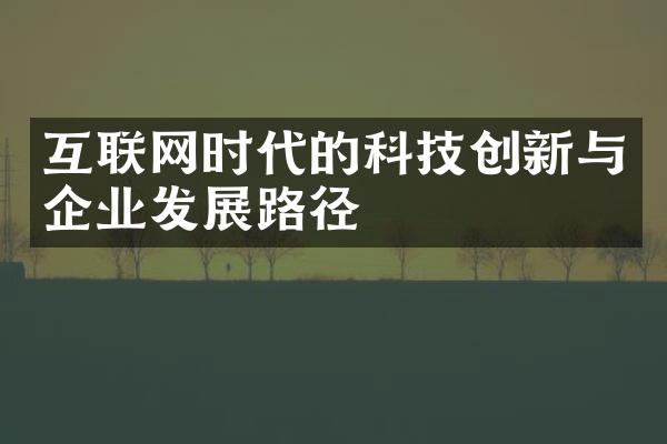 互联网时代的科技创新与企业发展路径