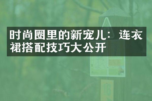 时尚圈里的新宠儿：连衣裙搭配技巧大公开