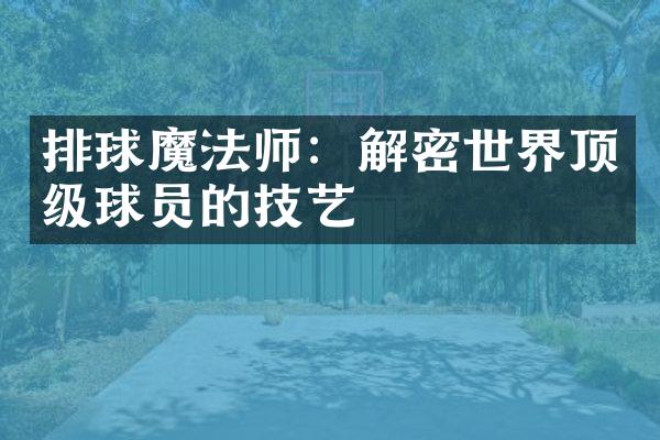 排球魔法师：解密世界顶级球员的技艺