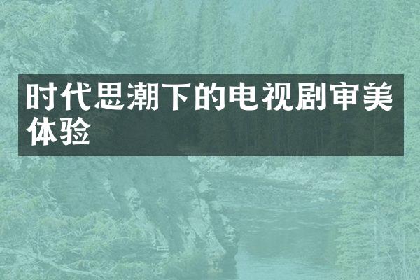 时代思潮下的电视剧审美体验