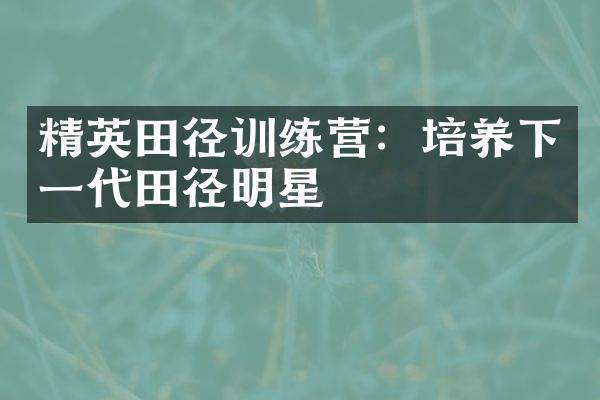 精英田径训练营：培养下一代田径明星