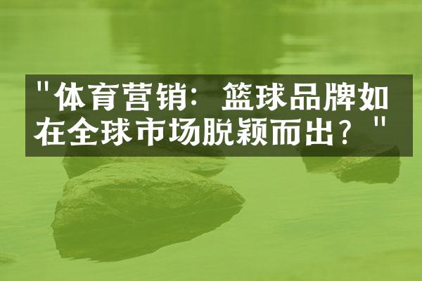 "体育营销：篮球品牌如何在全球市场脱颖而出？"