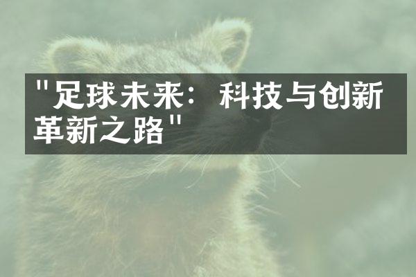 "足球未来：科技与创新的革新之路"