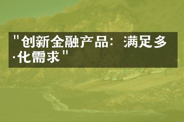 "创新金融产品：满足多样化需求"