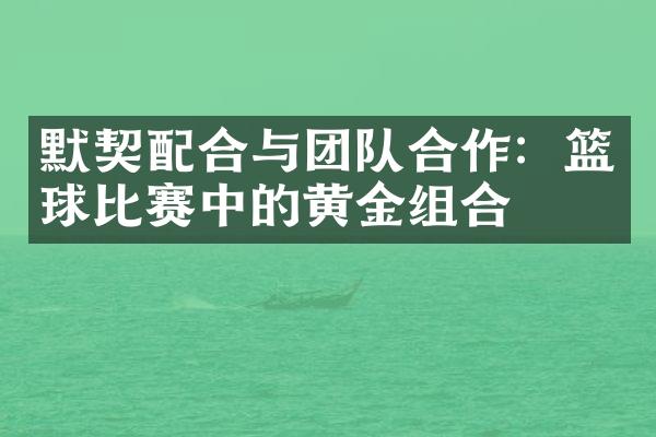 默契配合与团队合作：篮球比赛中的黄金组合