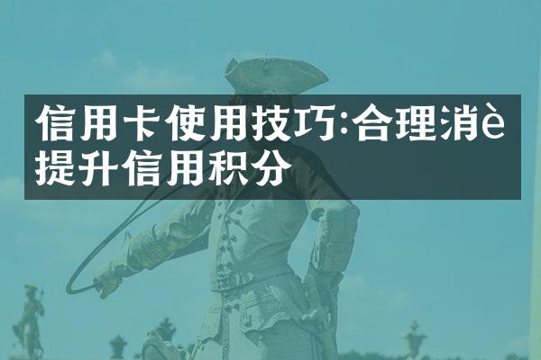 信用卡使用技巧:合理消费提升信用积分