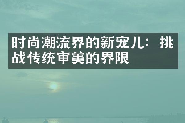 时尚潮流界的新宠儿：挑战传统审美的界限