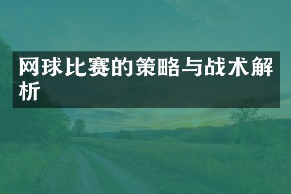 网球比赛的策略与战术解析