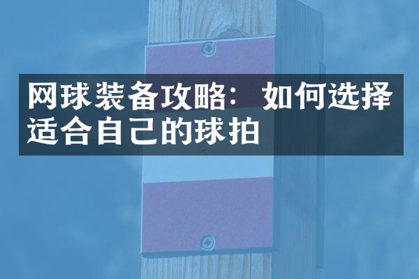 网球装备攻略：如何选择适合自己的球拍