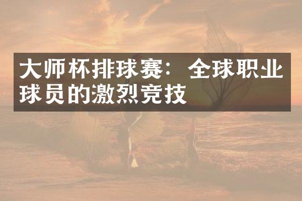 师杯排球赛：全球职业球员的激烈竞技