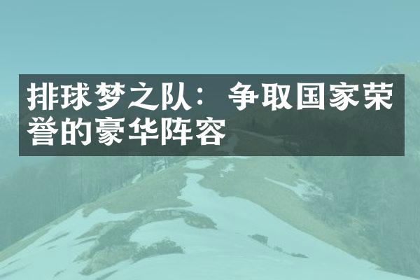 排球梦之队：争取国家荣誉的豪华阵容